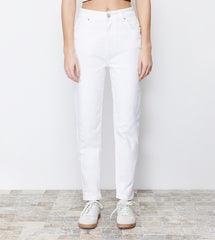 Classic mom fit design Denim jeans(Mom fit White)