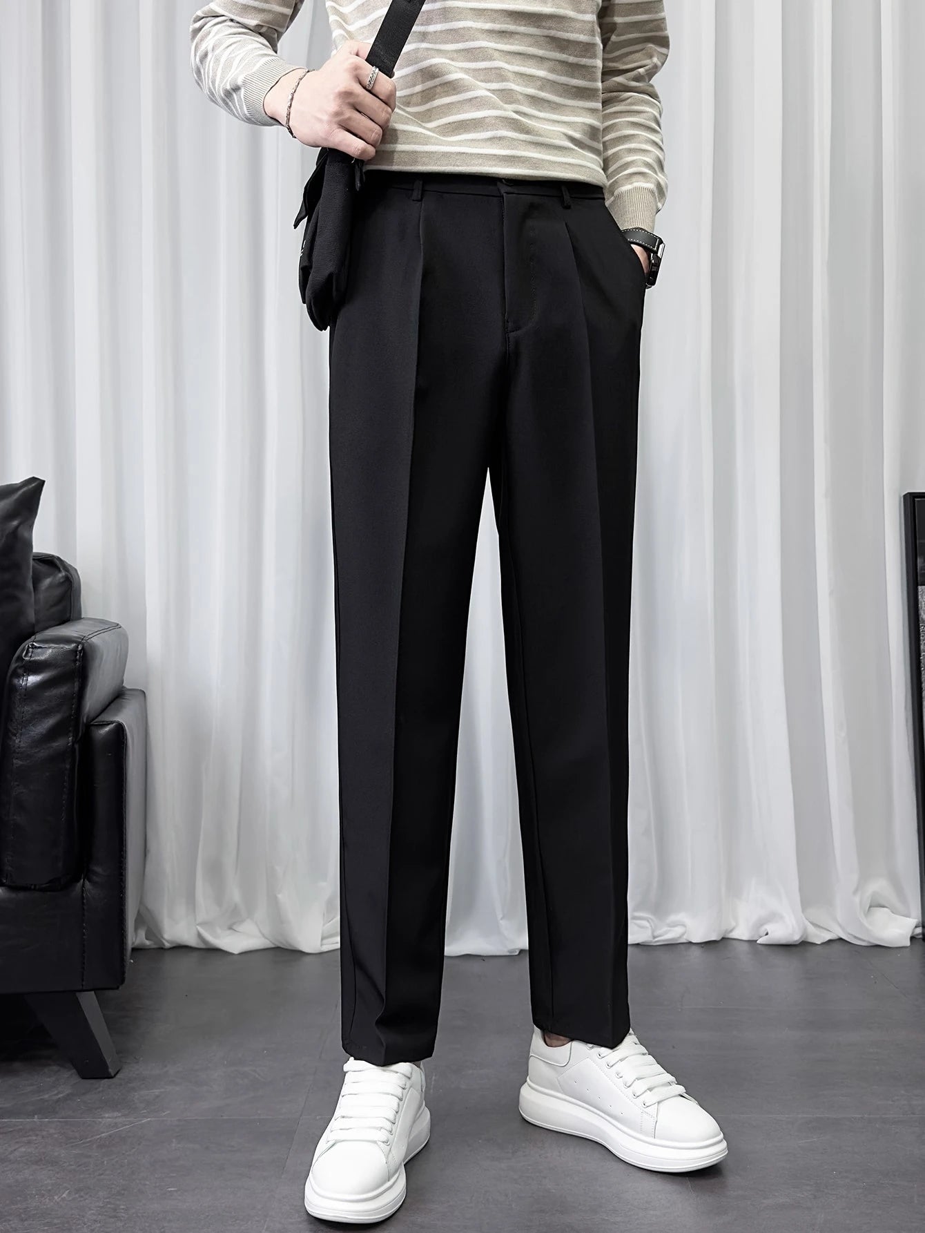 Mens Formal Black Trouser Korean Pant