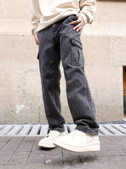 Urbana Design Denim Six pocket Mom fit jeans(Men's 6Pocket mom fit Charcoal)
