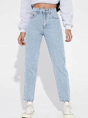 Light Blue Stylish Fashionable Womens Mom Fit Jeans