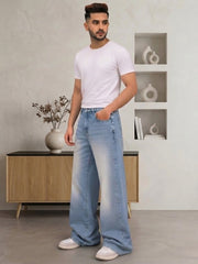 Premium Quality Men's Super Baggy Lite Blue Jeans