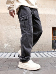 Urbana Design Denim Six pocket Mom fit jeans(Men's 6Pocket mom fit Charcoal)