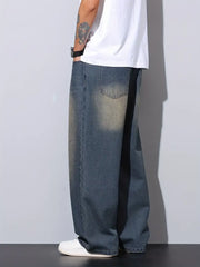 Mens Golden Yellow Shaded Whisker Jeans
