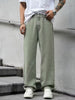 Mens Wide Leg Baggy Style Green Jeans