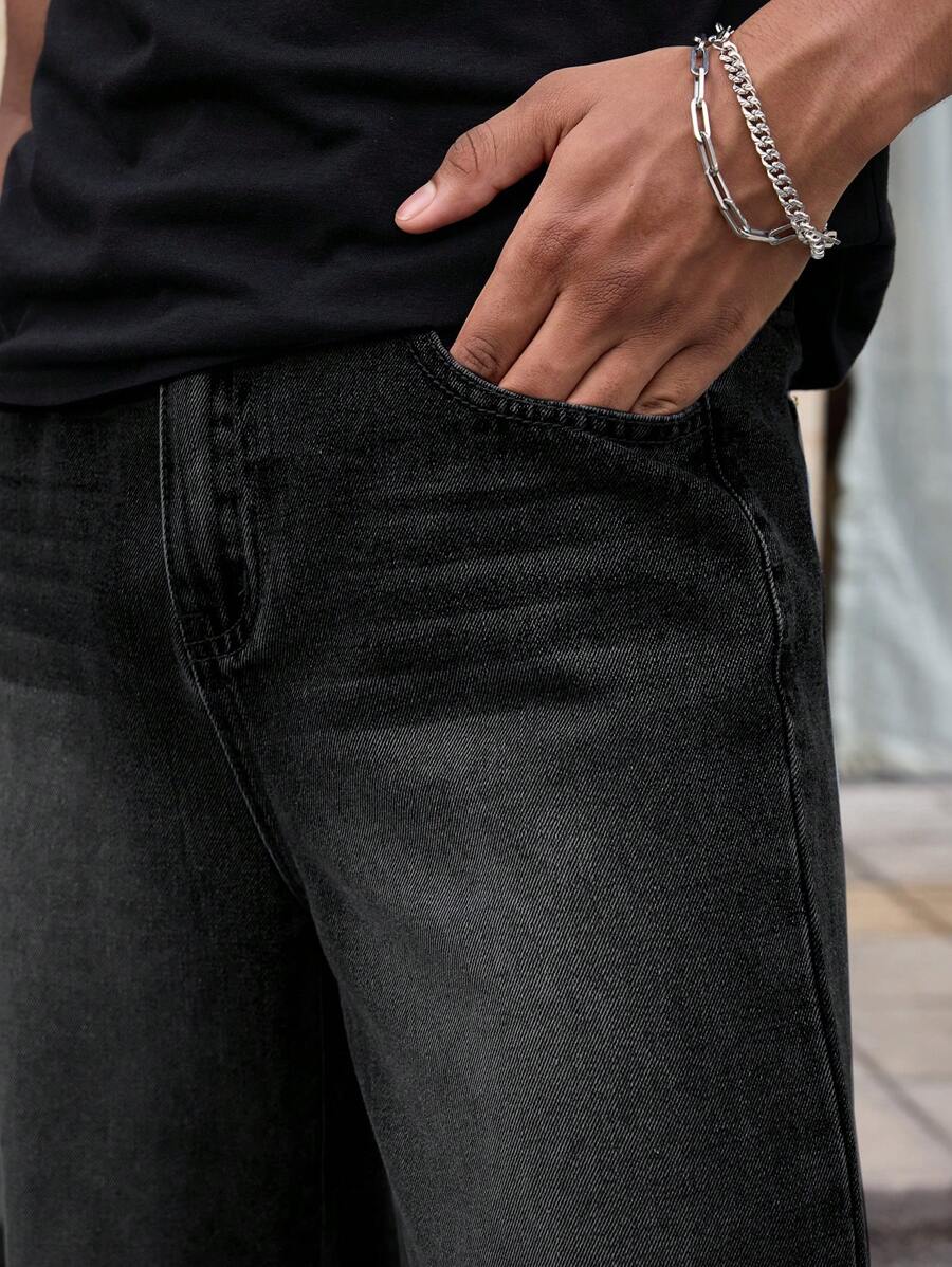 Mens Silver Shaded Whisker Jeans