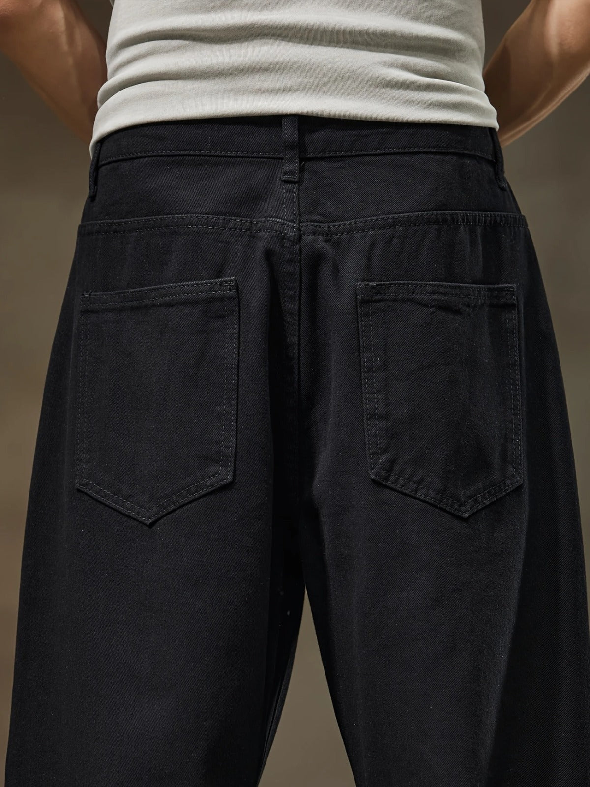 Losse Fit Mens Wide Leg Black Jeans - Baggy Style