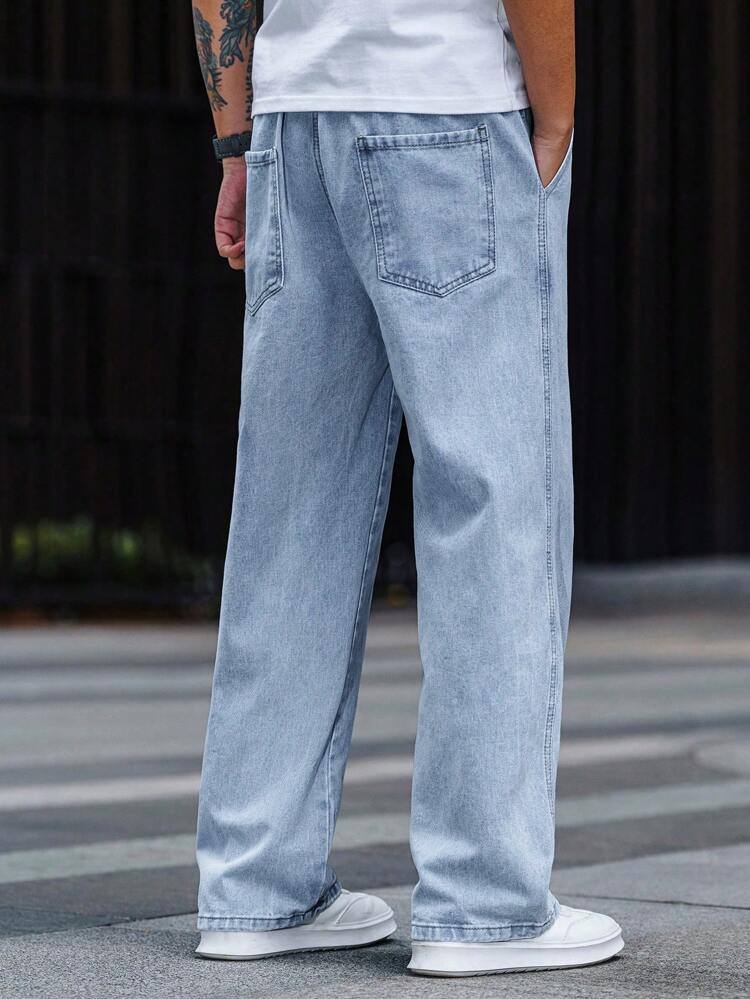 Comfortable Loose Fi Baggy Style Blue Jeans