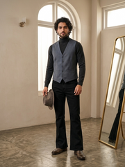 Black Bootcut Jeans for Men Mid Rise Comfort Fit