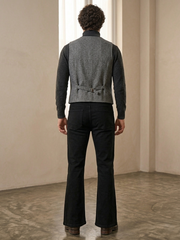 Black Bootcut Jeans for Men Mid Rise Comfort Fit