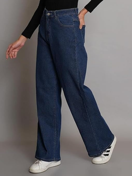 Dark Blue Wide leg denim jeans(Wide leg Dx)