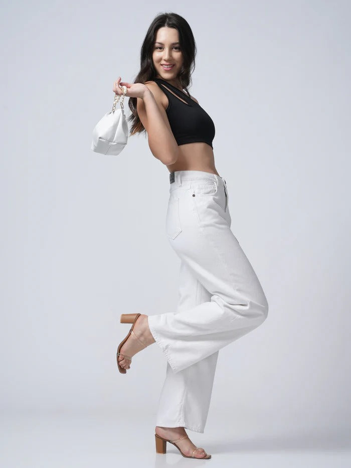 Stylish White Flared Jeans for Women And Girls(Wide leg white jeans)