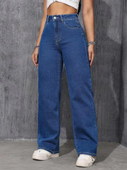 Women Stylish Flared Wide leg jeans(Stone Wide leg Jeans)
