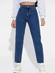 Women Stylish Denim mom fit jeans(Mom fit Stone)