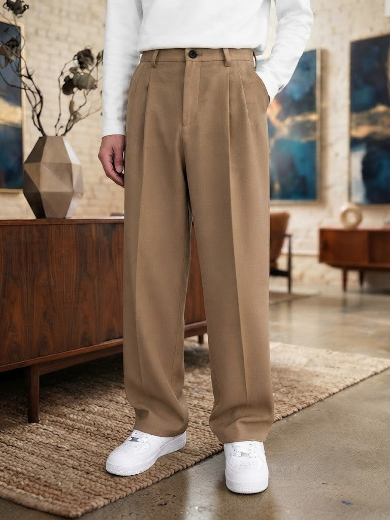 Premium Korean-Style Pleated Lycra Pants