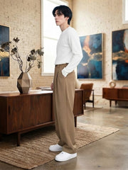 Premium Korean-Style Pleated Lycra Pants