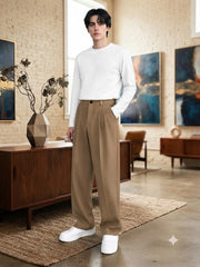 Premium Korean-Style Pleated Lycra Pants